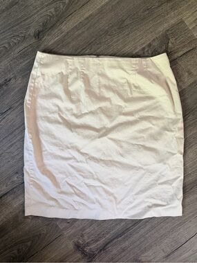 New York & Company Beige Stretch Cotton Pencil Skirt Size 14
